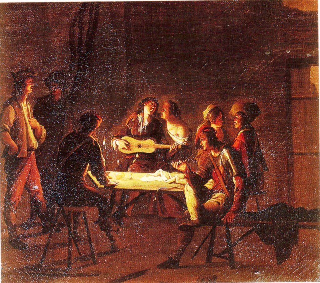 fig. 4 - Pietro Pesce - Scena d'interno a lume di candela - Vienna mercato antiquariale